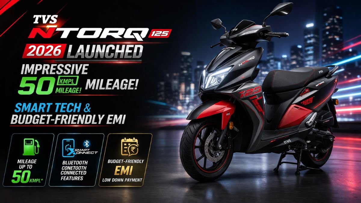 2026 TVS Ntorq 125 Launched: Impressive 50 kmpl Mileage, Smart Tech & Budget-Friendly EMI