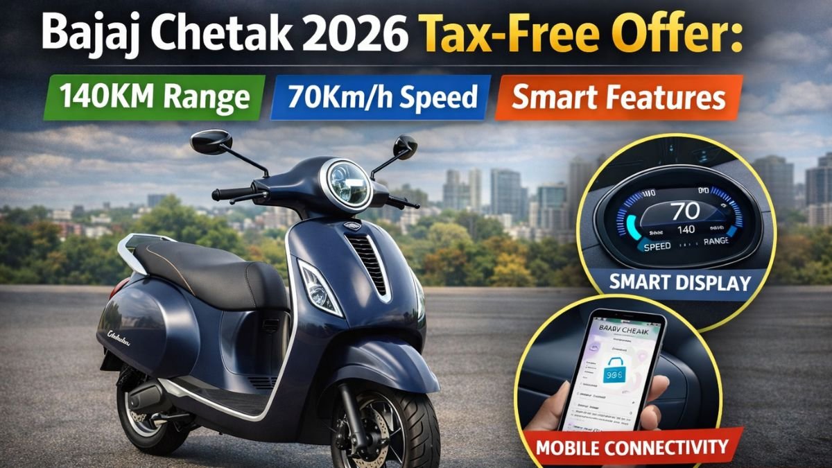 Bajaj Chetak 2026 Tax-Free Offer: 140KM Range, 70Km/h Speed, Smart Features, Check Price